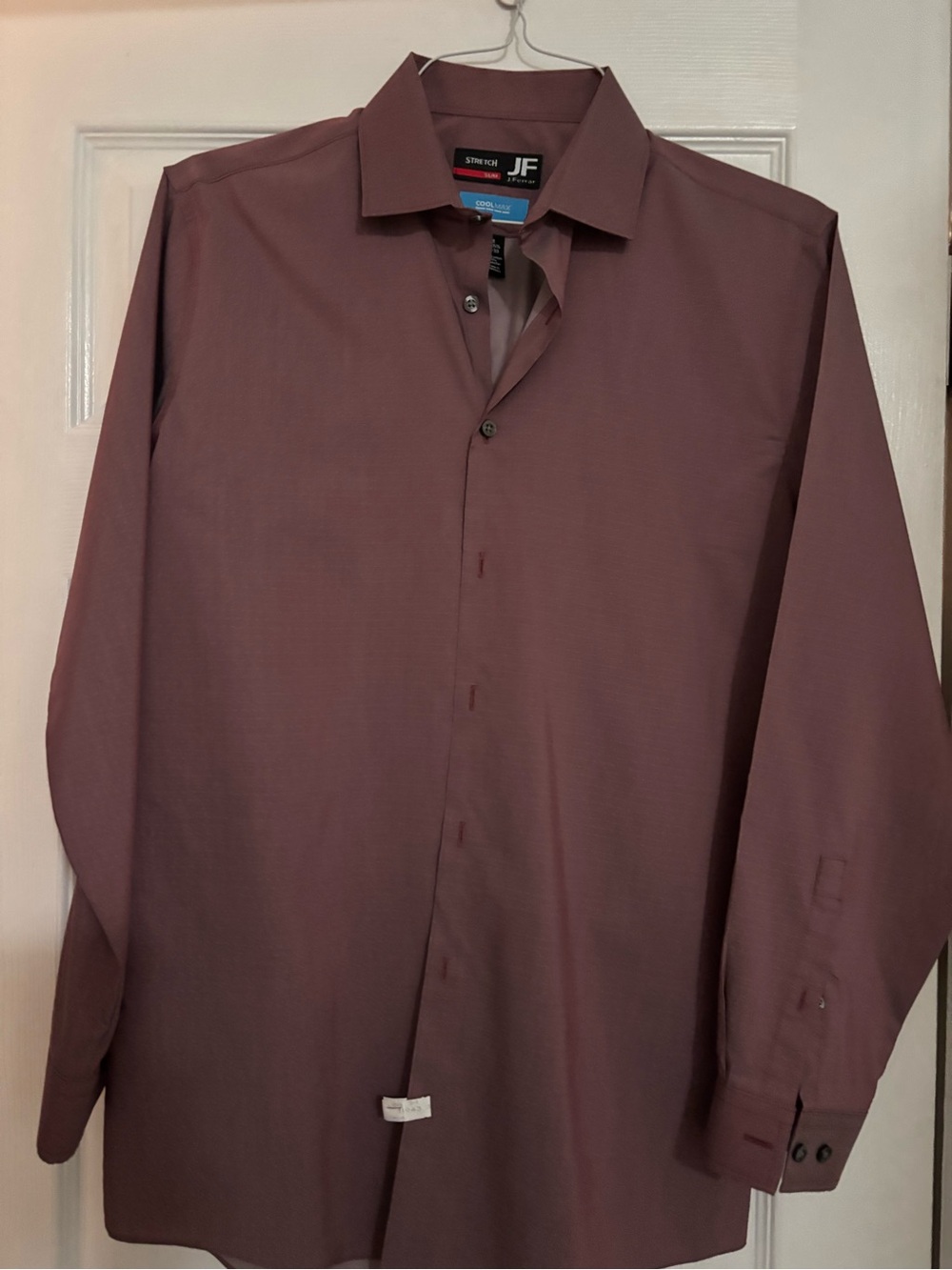 jf j.ferrar Men's Slim Dress Shirt in Mauve with Subtle Dots